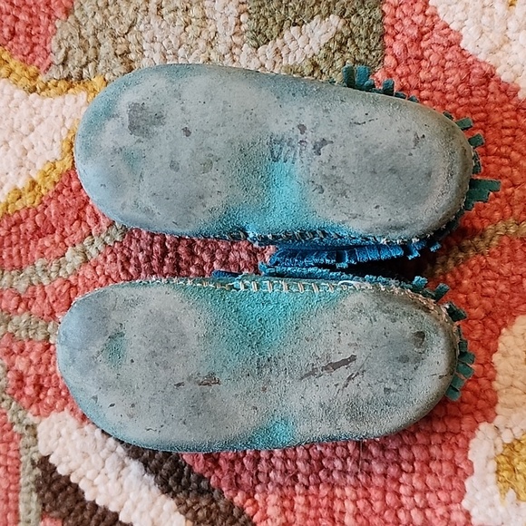 Minnetonka Turquoise Riley Bootie Moccasins - Picture 4 of 9